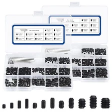 1000pcs Metric + Sae Set Screw Assortment Kit Internal Hex Drive Cuppoint Allen