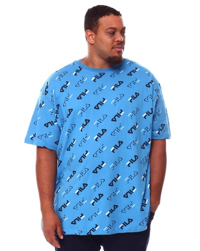 FILA BLUE ALL OVER PRINT S/S T-SHIRT SZ:4XL 4X NWT RARE FIND - Picture 2 of 4