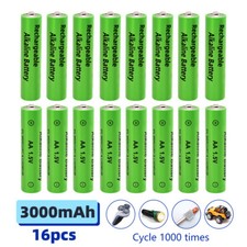 16PCS Alkaline Battery 3000mAh 1.5V AA /AAA Rechargeable Battery For Toys