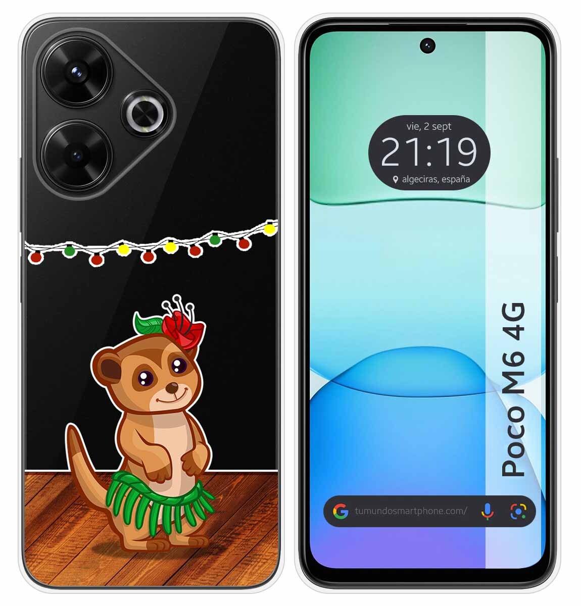Cover Silicone Trasparente per Xiaomi Poco M6 4G Disegno Meerkat Disegni