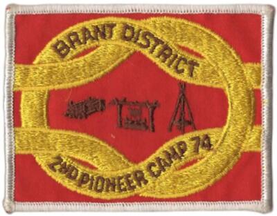 Brandt District 2nd Pioneer Camp 74  BSA Patch WH Bdr. [VA-3129]