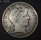 1901 Barber Half Dollar "F" *Free S/H After 1st Item*