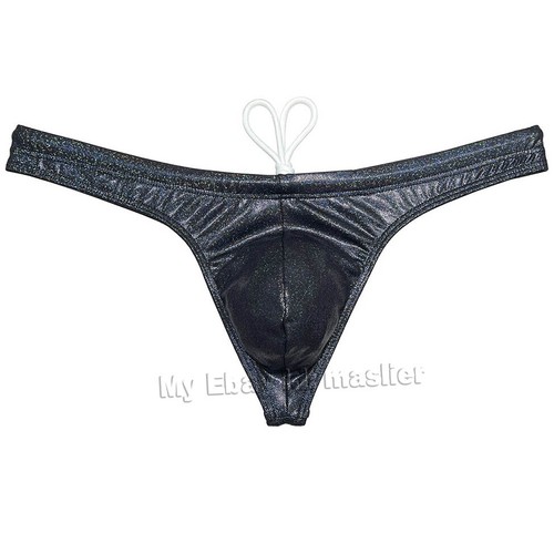 Men's Shining Swim Thong Drawstring Swimwear Trunks Bulge Pouch - Picture 10 of 68