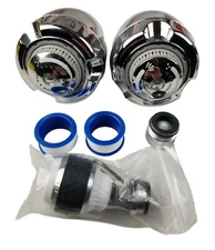 NEW (Lot of 2) NIAGRA POWER SHOWER Chrome Showerheads, 1 Kitchen Aerator, 1 Bat