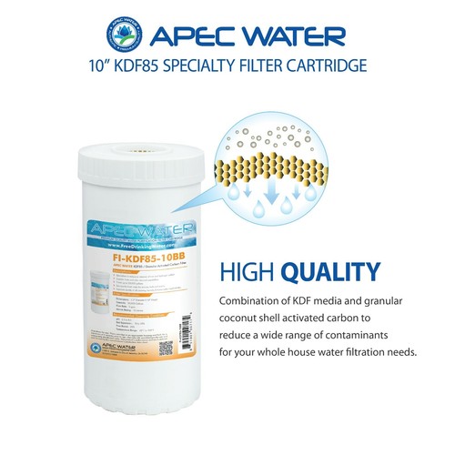 APEC 4.5" x 10" KDF 85 Iron Hydrogen Sulfide Reduction Replacement Water Filter - Picture 3 of 3