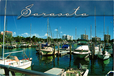#ad #ad Sarasota FL Boats in Harbor Postcard Unposted Suncoast Postcards $3.99