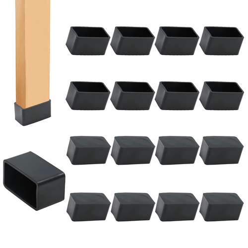 Square/Rectangle Rubber Chair Table Feet Furniture End Cover Caps Various Sizes - Picture 4 of 12