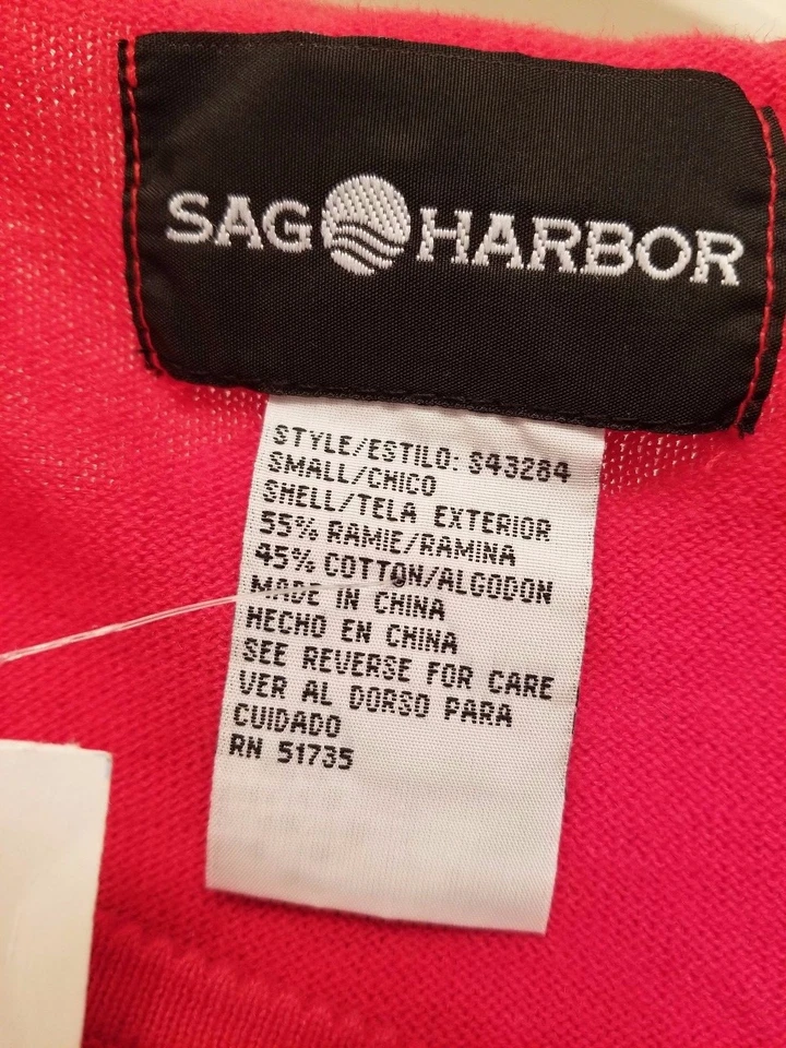 Sag Harbor Mujer Suéter Camisa Top Blusa Talla S Pequeña Roja Negra Floral NUEVO Foto 2 de 3