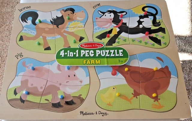 melissa and doug wooden farm puzzle