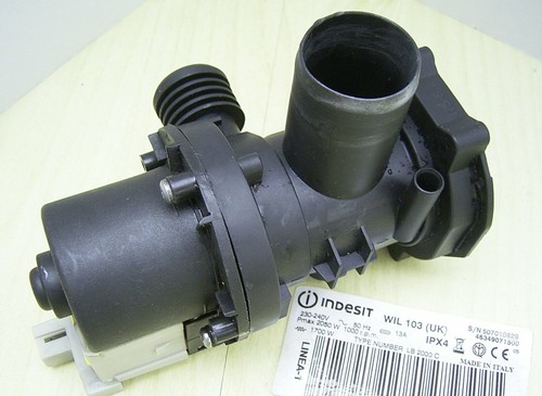 INDESIT WIL 103 WASCHMASCHINE ABLAUFFLÄSSEPUMPE & FILTERGEHÄUSE