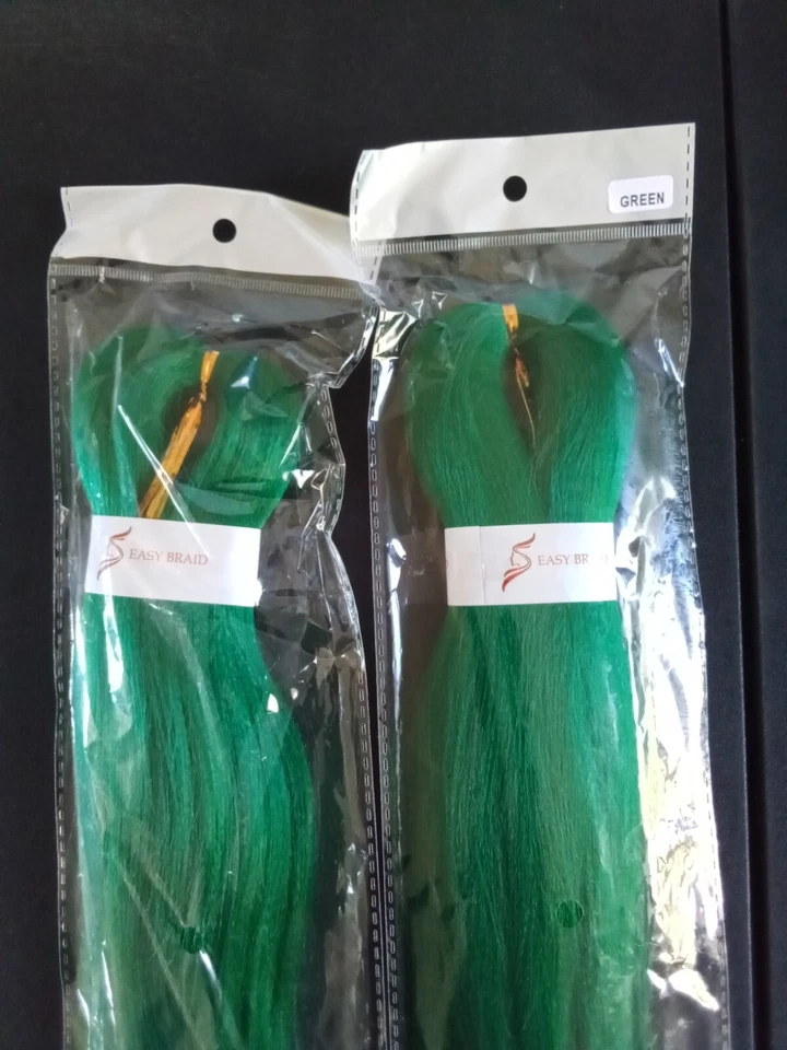10 paquetes de cabello trenzado preestirado verde trenzado fácil de 26 pulgadas Foto 2 de 2