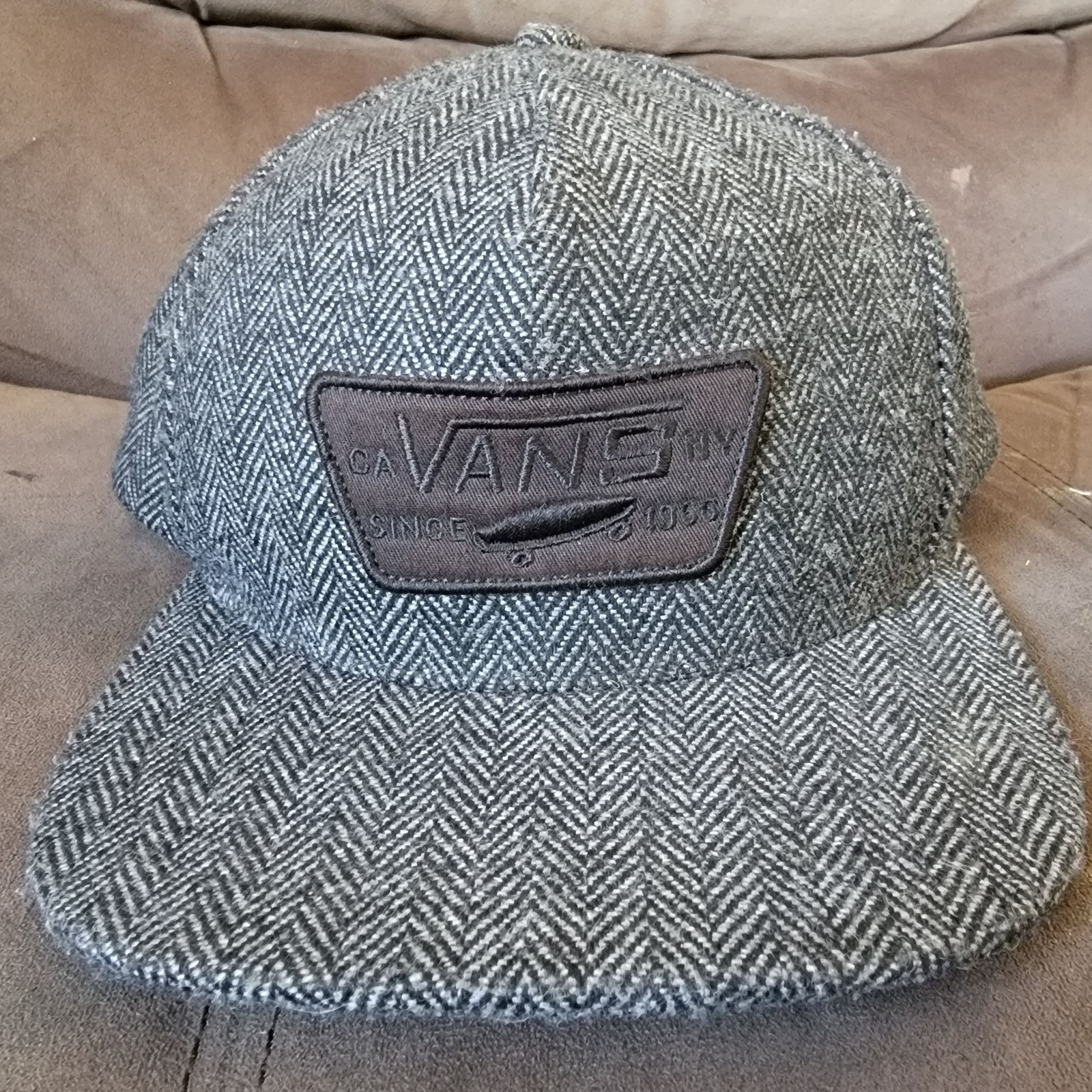 Vans Full Patch Snapback Hat Cap Gray Skateboard … - image 6