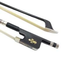 Cello Bow 4/4 Braided Carbon Fiber stick with ebony frog Natural Bow Hair