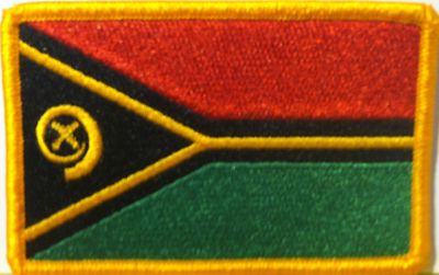 VANUATU Flag Military Patch With Hook & Loop Fastener Gold Morale Version