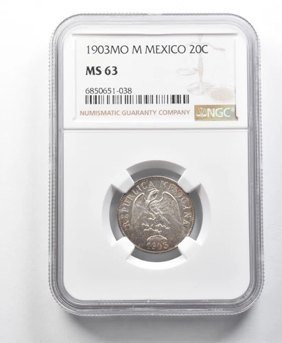 1903 MO M Mexico 20 Centavos MS63 NGC *8661