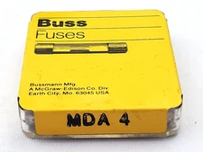 Pack of 5 Bussmann MDA4 250 Volt 4 Amp Slow Blow Ceramic Fuses 1/4" x 1-1/4"