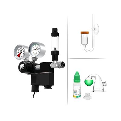 FZONE Aquarium Co2 Regulator DC Solenoid with Big Dual Gauge & CO2 Neo Diffus...