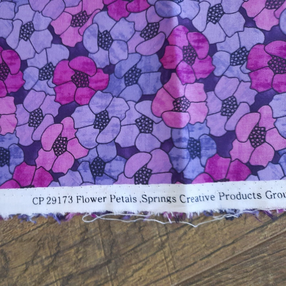 Quilting Fabric 43" X 24"+ Springs Creative CP 29173 Flower Petals Floral Purple - Image 4 of 4
