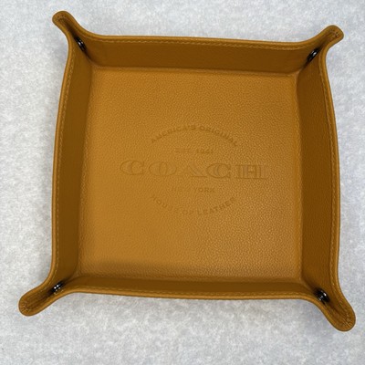Coach Schlüssel Tablett Diener Tablett Leder Spange Kosmetik Accessoire Geldbörse Schmuck 