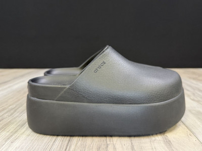 Crocs Dylan Platform Clog Black Leather Look Mule Shoes Womens Size 6 NEW