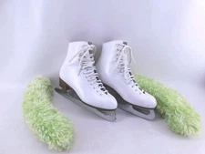 Womens Vintage Riedell Ice Skates Size 6.5 Red Wing Boot Fiesta Sheffield Steel