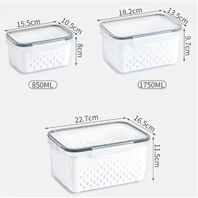 4 in 1 Food Storage Containers Airtight Multipurpose Produce Saver Colander New