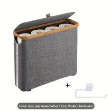 Toilet Paper Basket, Bamboo Toilet Paper Storage - Ultimate Bathroom Storage wit