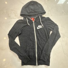 Nike Zip Hoodie Womens XS Black Swoosh Athletic Sweatshirt Jacket