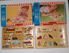 Vintage Simplex Cars Children's Wooden Play-board/ Puzzle/ Cars/random lot of 2