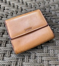 VGC Hartmann Smooth Brown Leather Bifold Wallet w Coin Pocket