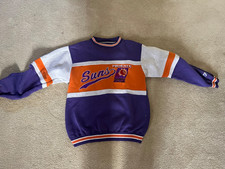 Men's Large Phoenix Suns Crewneck - Purple, White, Orange, Vintage