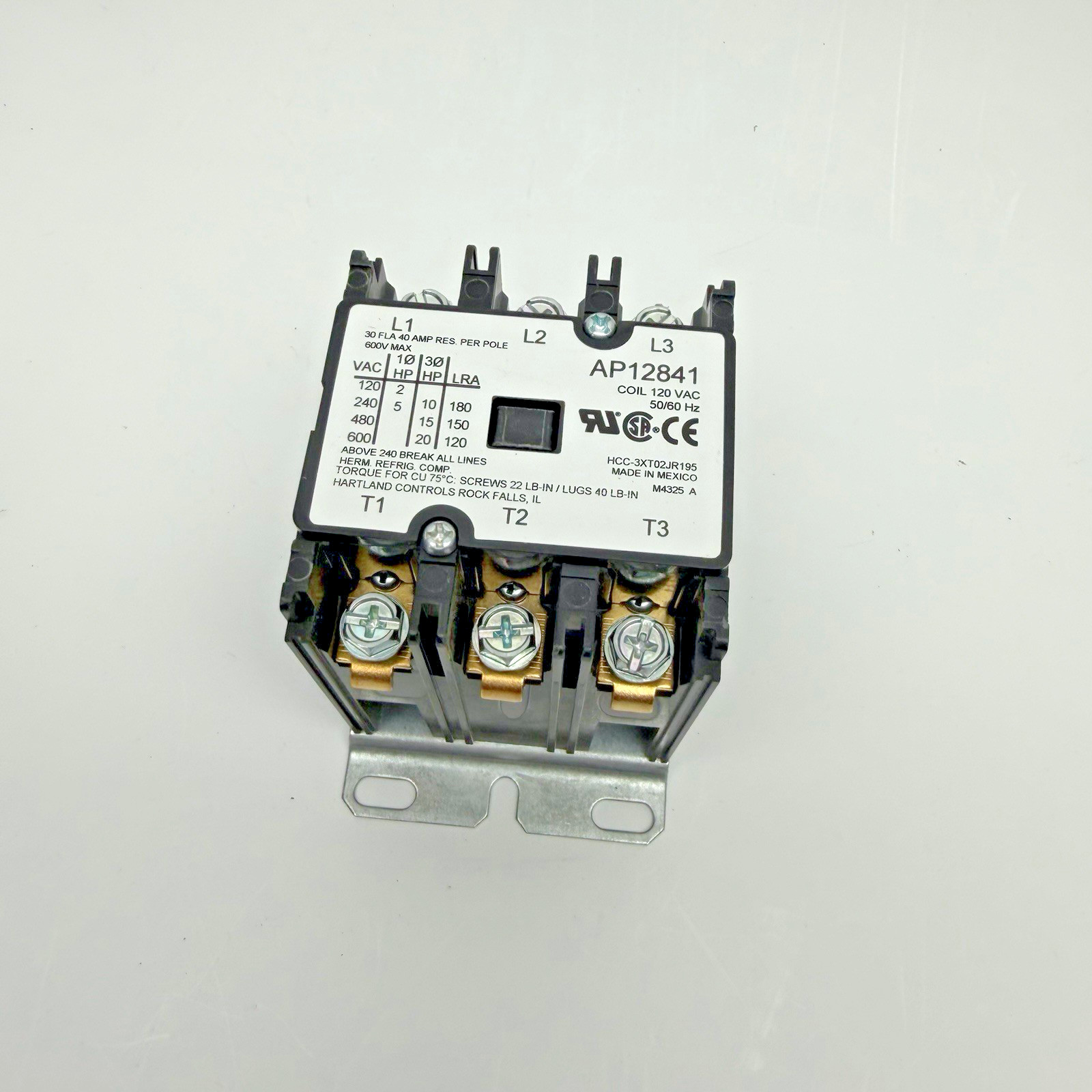 SP12841 3 POLE CONTACTOR ASSEMBLE 120 VAC 50/60 HZ