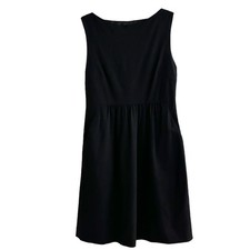 Theory Little Black Dress LBD Solid Size 4 Open Back Pockets 81176637 wool blend