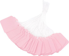 200Pcs Blank Tags with String Attached - Pink Price Tags, 1.8X1.4Inch Clothing T