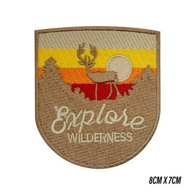 Explore Wilderness Bügelbild/Aufnähen Patch bestickt Abzeichen Applikation für Kleidung
