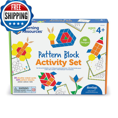 Learning Resources Pattern Block Activity Set 20 Double-Sided Cards Ages 4