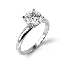 2.60Ct Round-Cut Diamond Solitaire Engagement Wedding Ring 14K White Gold Finish