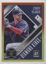 2018 Panini Donruss Optic Diamond Kings Red & Yellow Prizm Corey Kluber #5 00ab