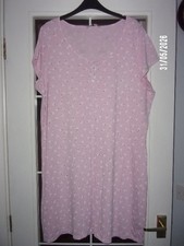 TU Ladies Cat Print Nightdress Size 18: Pale Pink - Short Sleeves Scoop Neck