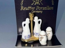 MINIATURE DOLLHOUSE 1:12 SCALE REUTTER PORCELAIN CRUET SET - 1.942/0