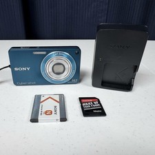 Sony Cyber-Shot DSC-W350 Digital Camera Blue SD card, Battery Charger - Tested
