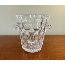 Vintage Crystal Ice Bucket with Handles