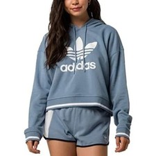Adidas Originals Womens Cropped Sweatshirt Pullover Sz S Active Icons Athleisure