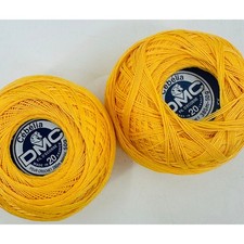 DMC Cebelia Crochet 167G 100 Mercerized Cotton Size 20 MED YELLOW 743 2 Balls