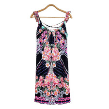 ROCKMANS Dress Womens Size 12 Multicoloured Floral Sleeveless A-line Scoop Neck