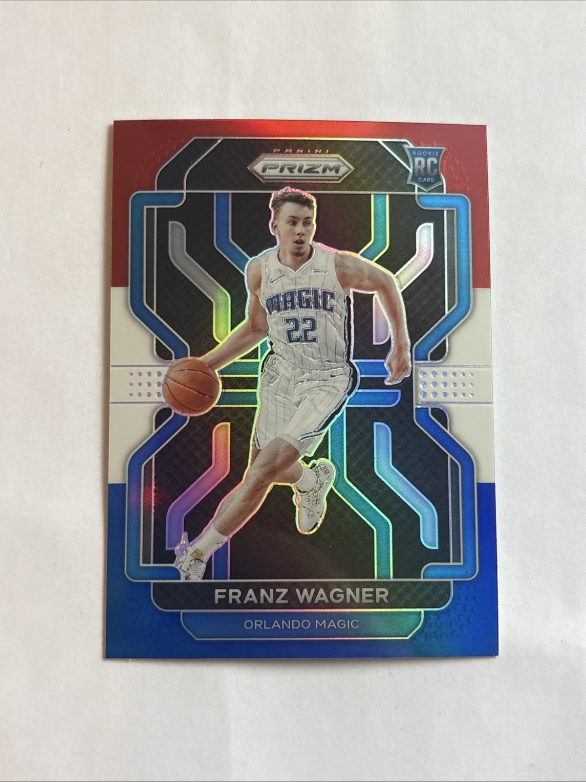 2021-22 Panini Prizm Franz Wagner Red White Blue Prizm Rookie Card RC #310 Magic