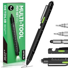 9-in-1 Multitool Pen with Light, Stylus, Level, Screwdriver, Cool Gadget Vale...