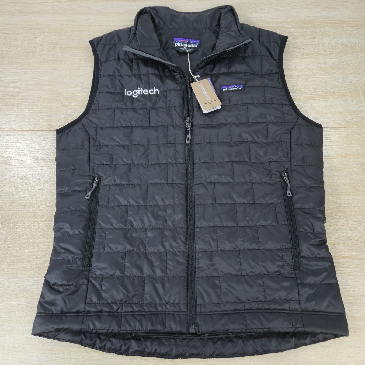 NEW Men's M Patagonia Nano Puffer Vest Solid Black Full Zip