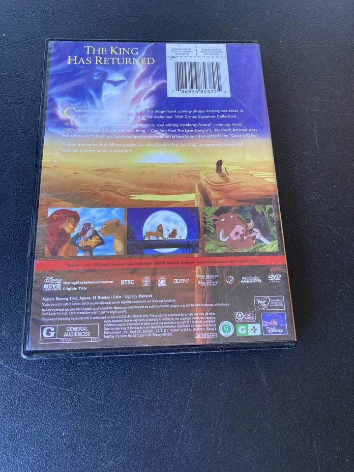 LION KING Walt Disney Signature Collection DVD Movie - Image 2 of 3