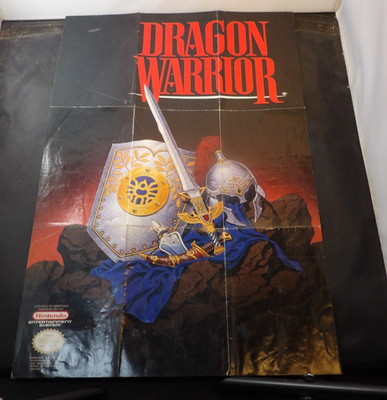 Dragon Warrior Poster Dungeon Map Double Sided Insert Nintendo NES 20 x 13 1/2